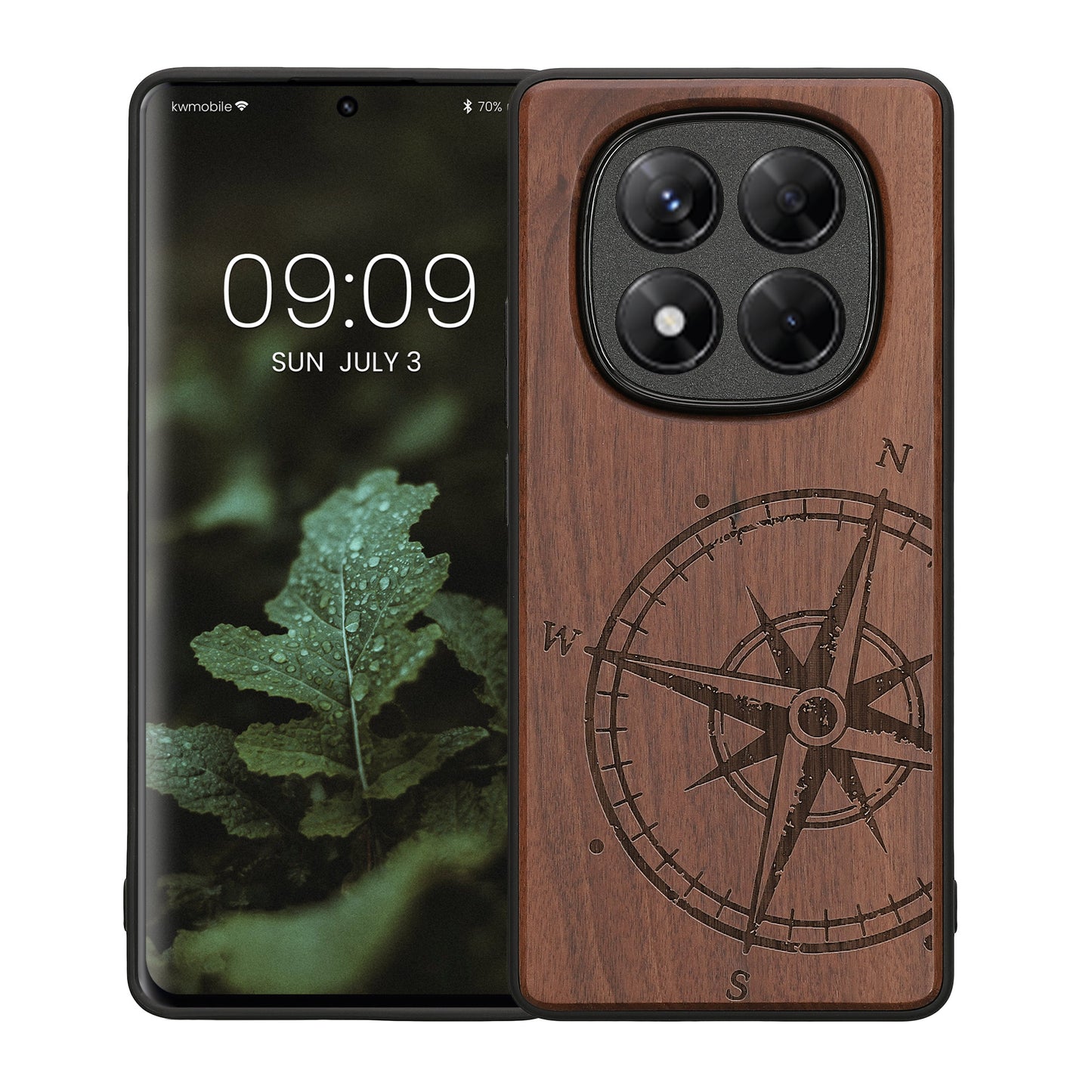 kwmobile Hülle kompatibel mit Xiaomi Redmi Note 14 Pro 4G Handy Cover TPU Handyhülle Kompass Vintage