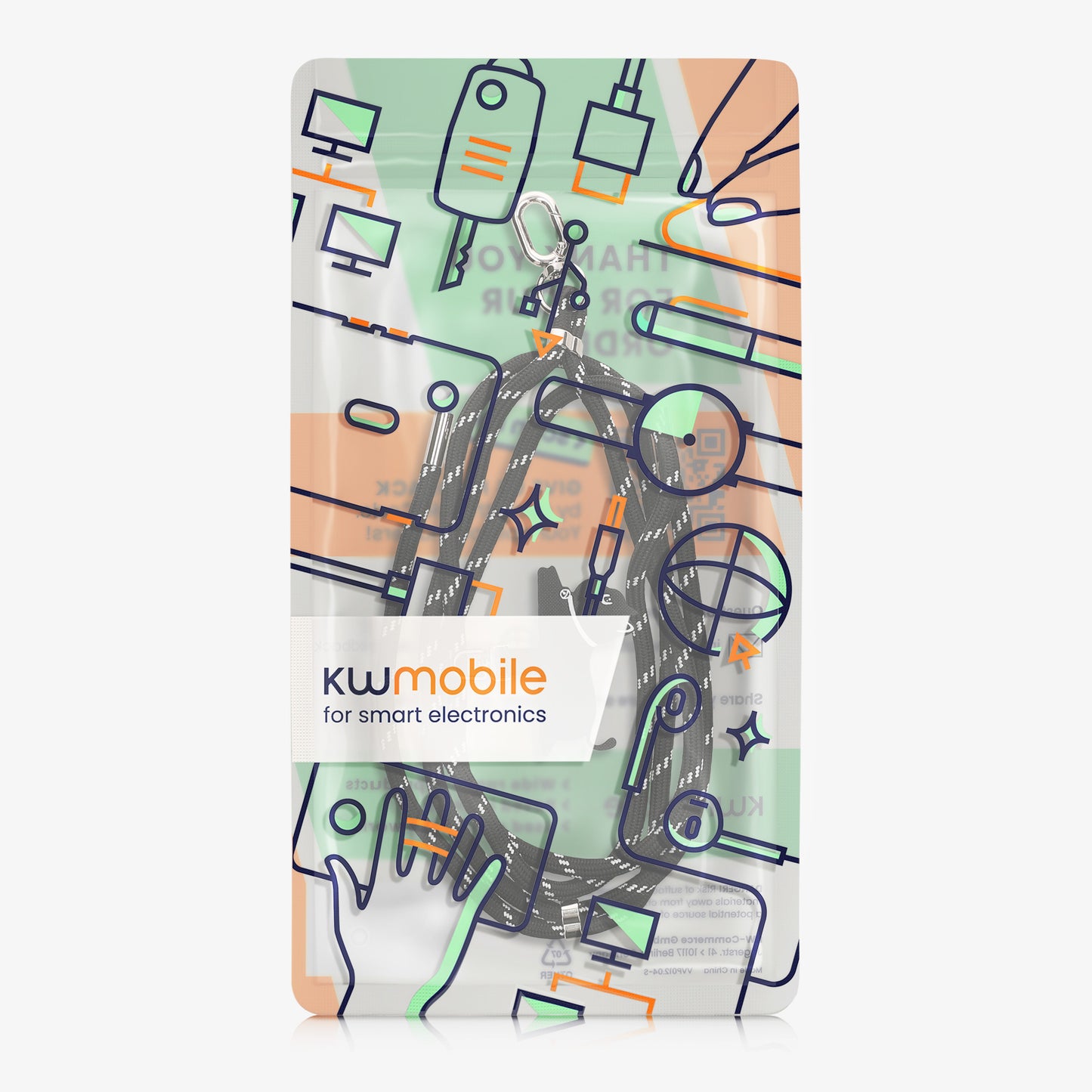 kwmobile Universal Handykette aus Nylon - universale Umhängekette für Smartphone - verstellbares Handyband zum Umhängen