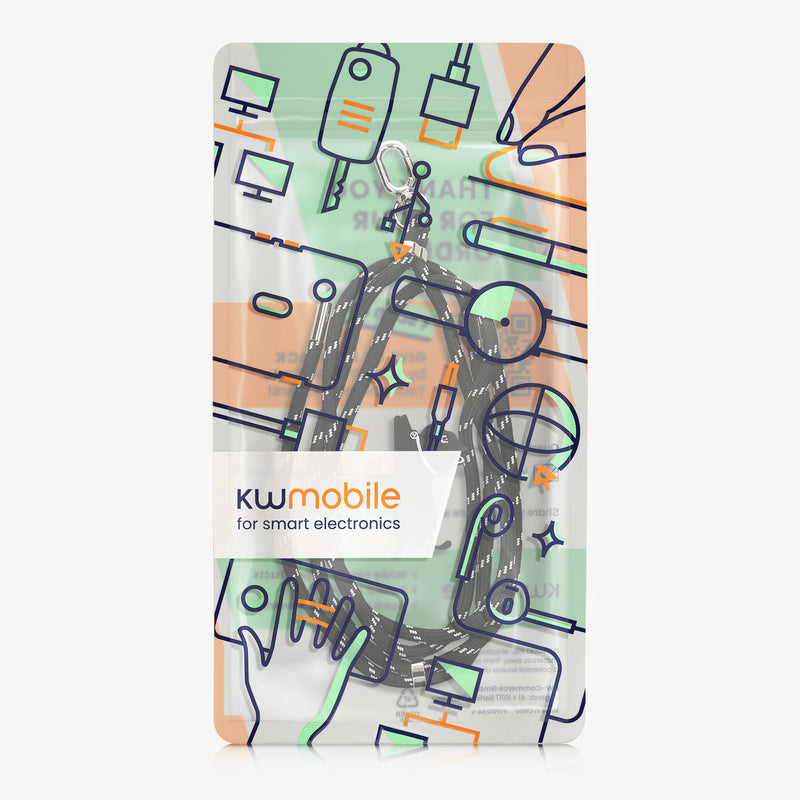 kwmobile Universal Handykette aus Nylon - universale Umhängekette für Smartphone - verstellbares Handyband zum Umhängen