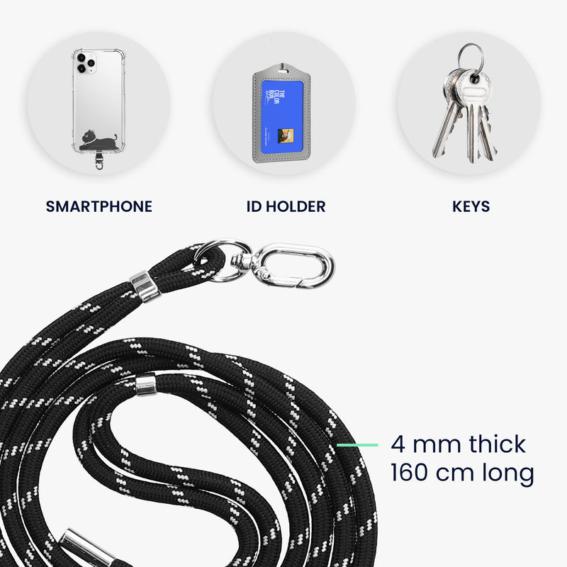 kwmobile Universal Handykette aus Nylon - universale Umhängekette für Smartphone - verstellbares Handyband zum Umhängen