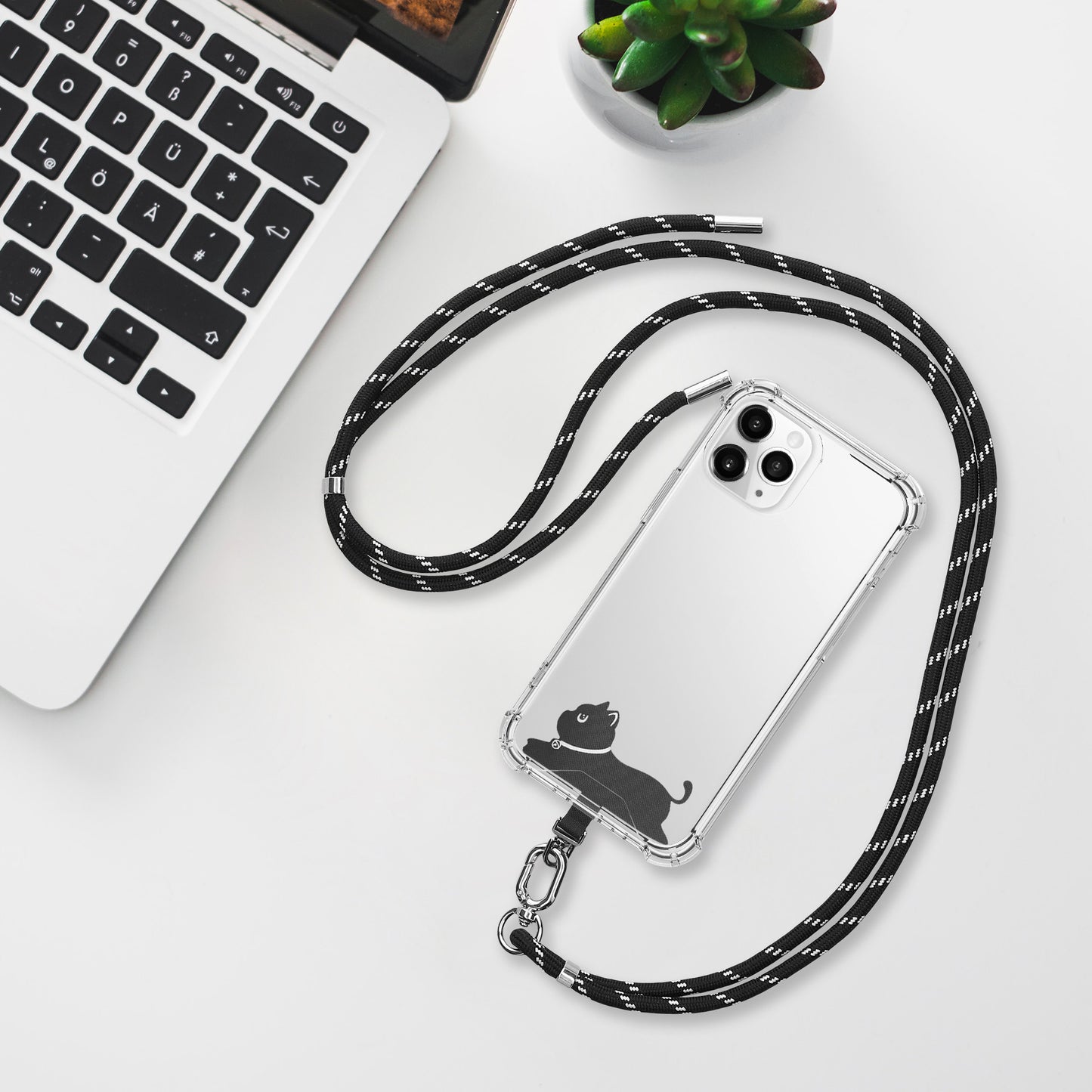 kwmobile Universal Handykette aus Nylon - universale Umhängekette für Smartphone - verstellbares Handyband zum Umhängen