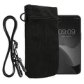 kwmobile Necklace Case für XXL - 7" Handyhülle - Cord Hülle mit Band - Handytasche - 17,8 x 8,5 cm Innenmaße - Schutzhülle in Schwarz Schwarz XXL 