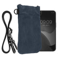 kwmobile Necklace Case für XXL - 7" Handyhülle - Cord Hülle mit Band - Handytasche - 17,8 x 8,5 cm Innenmaße - Schutzhülle in Vintage Blue Vintage Blue XXL 