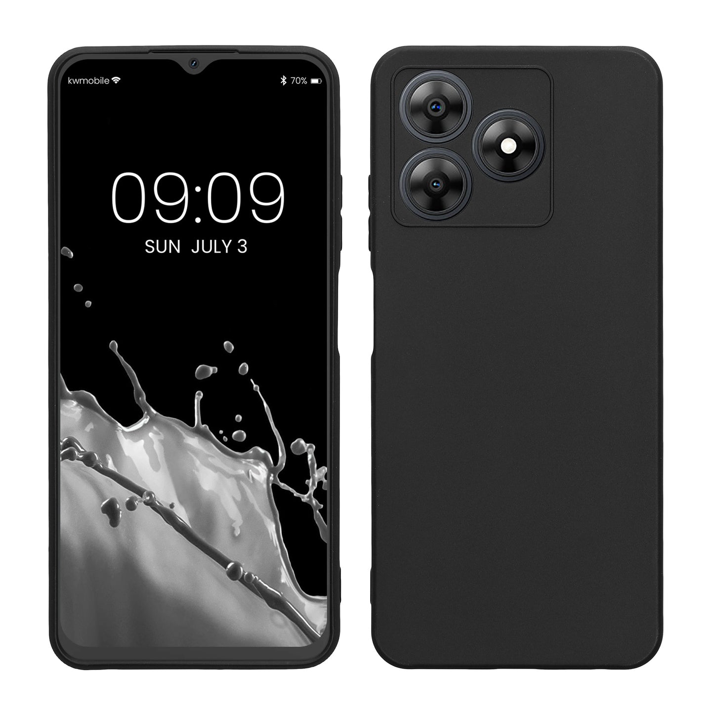 kwmobile Handyhülle kompatibel mit Blackview Wave 8 Hülle - Handy Case aus weichem Silikon in Schwarz matt Schwarz matt  