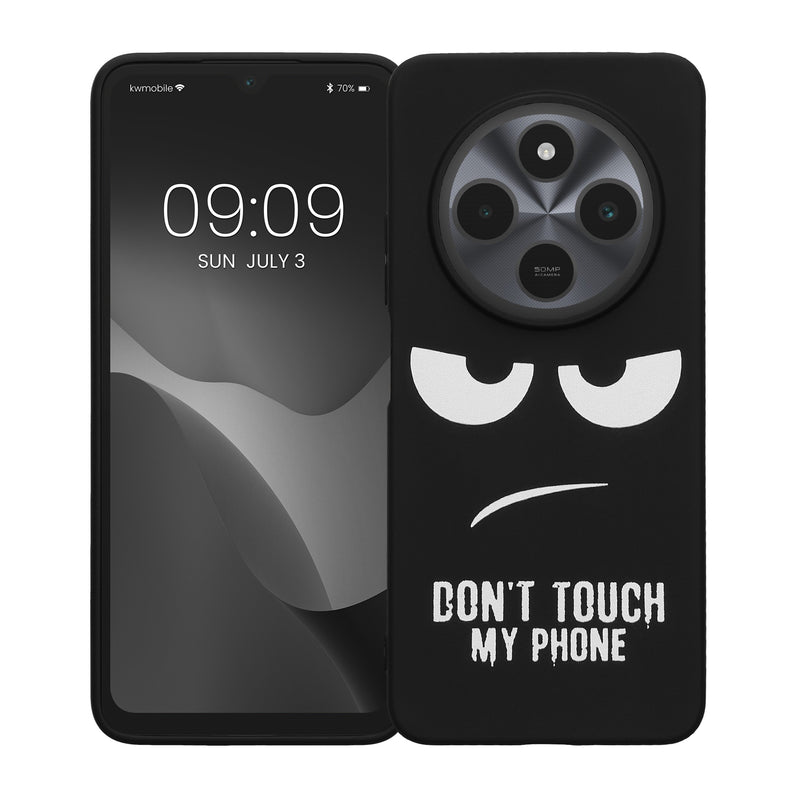 kwmobile Hülle kompatibel mit Xiaomi Redmi 14C / Poco C75 - Handyhülle Silikon Case - Don't touch my Phone