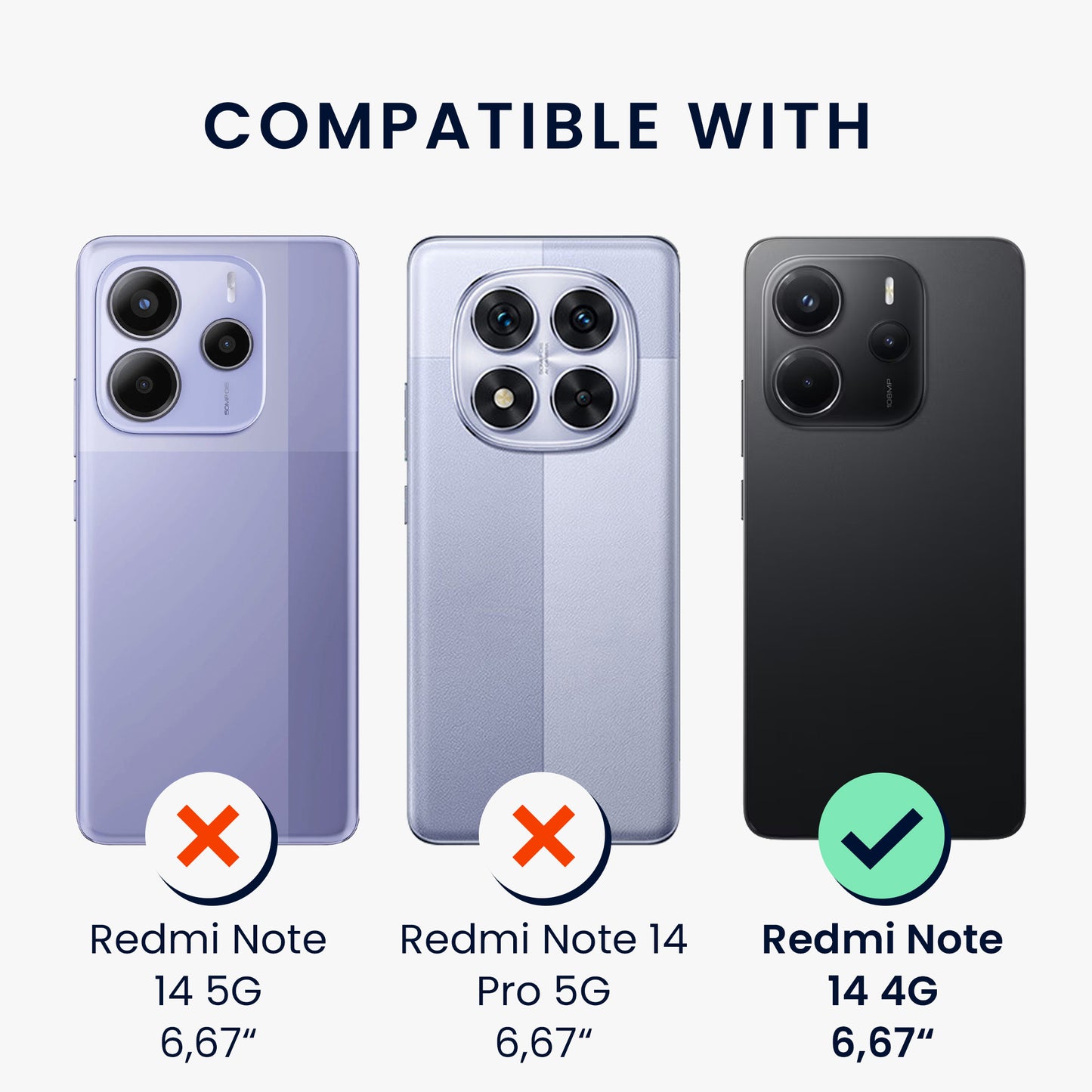 kwmobile Necklace Case kompatibel mit Xiaomi Redmi Note 14 4G Hülle Silikon Cover mit Handykette