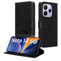 kwmobile Kunstleder Handyhülle kompatibel mit Xiaomi Redmi Note 14 5G (Nicht für 4G) Hülle - Brieftaschen Schutzhülle aus PU-Leder mit Displayschutz und RFID-Schutz - Schwarz Schwarz  