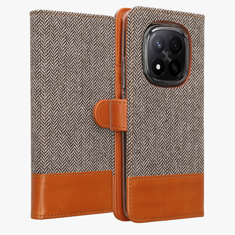 kwmobile Wallet Case kompatibel mit Xiaomi Redmi Note 14 Pro 5G / Poco X7 - Hülle mit Ständer - Handyhülle Kartenfächer