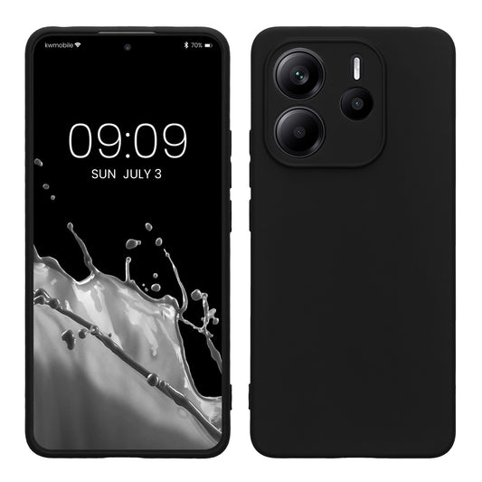 kwmobile Handyhülle kompatibel mit Xiaomi Redmi Note 14 4G (Nicht für 5G) Hülle - Handy Case aus weichem Silikon in Schwarz matt Schwarz matt  