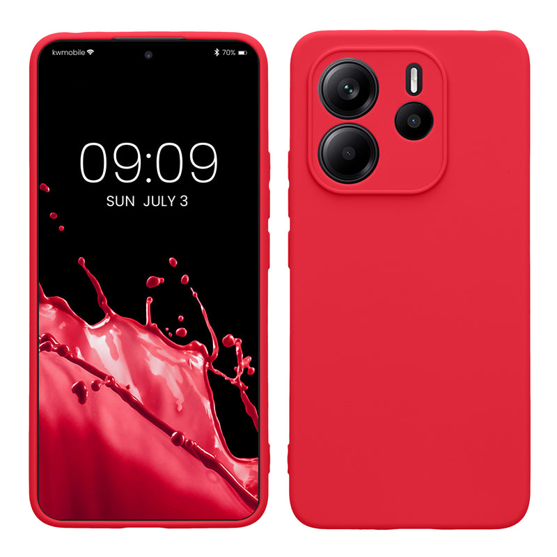 kwmobile Handyhülle kompatibel mit Xiaomi Redmi Note 14 4G (Nicht für 5G) Hülle - Handy Case aus weichem Silikon in Neon Pink Neon Pink  