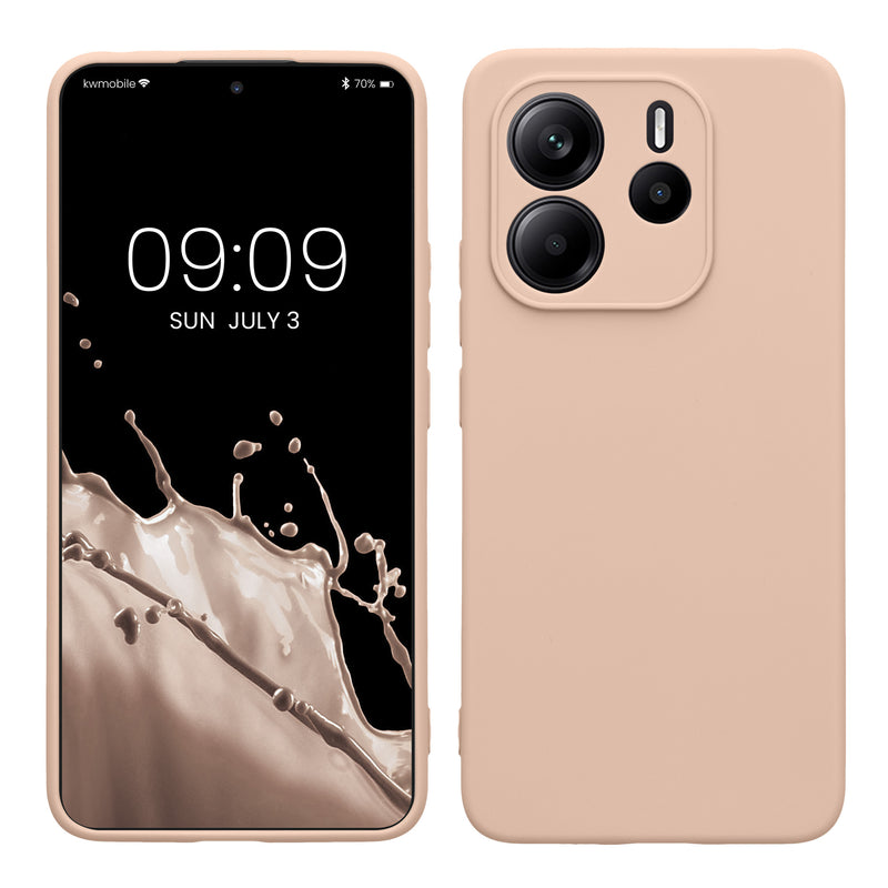 kwmobile Handyhülle kompatibel mit Xiaomi Redmi Note 14 4G (Nicht für 5G) Hülle - Handy Case aus weichem Silikon in Coconut Swirl Coconut Swirl  