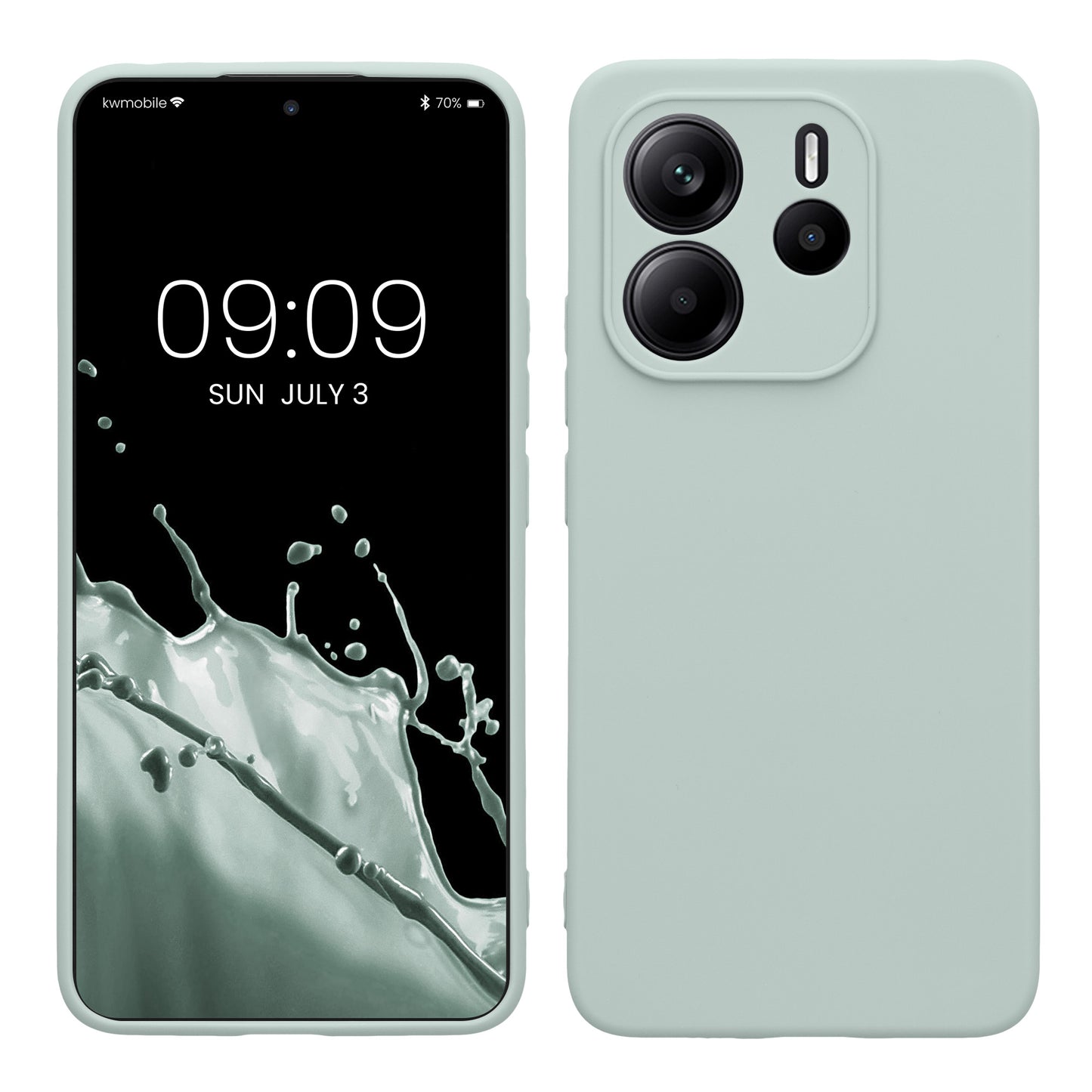 kwmobile Handyhülle kompatibel mit Xiaomi Redmi Note 14 4G (Nicht für 5G) Hülle - Handy Case aus weichem Silikon in Cool Mint Cool Mint  