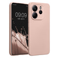 kwmobile Handyhülle kompatibel mit Xiaomi Redmi Note 14 4G (Nicht für 5G) Hülle - weiche Silikon Case metallisch schimmernd in Metallic Rosegold Metallic Rosegold  