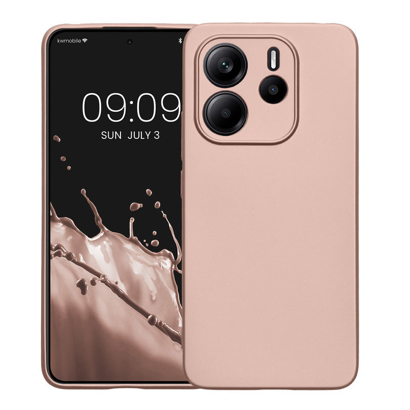 kwmobile Handyhülle für Xiaomi Redmi Note 14 4G (Nicht für 5G) Hülle - weiche Silikon Case metallisch schimmernd - Schutzhülle Cover