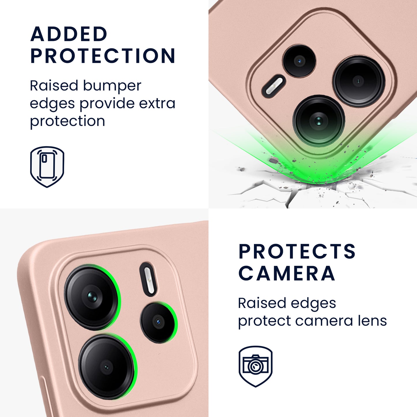 kwmobile Handyhülle für Xiaomi Redmi Note 14 4G (Nicht für 5G) Hülle - weiche Silikon Case metallisch schimmernd - Schutzhülle Cover
