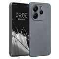 kwmobile Handyhülle kompatibel mit Xiaomi Redmi Note 14 4G (Nicht für 5G) Hülle - weiche Silikon Case metallisch schimmernd in Metallic Grau Metallic Grau  