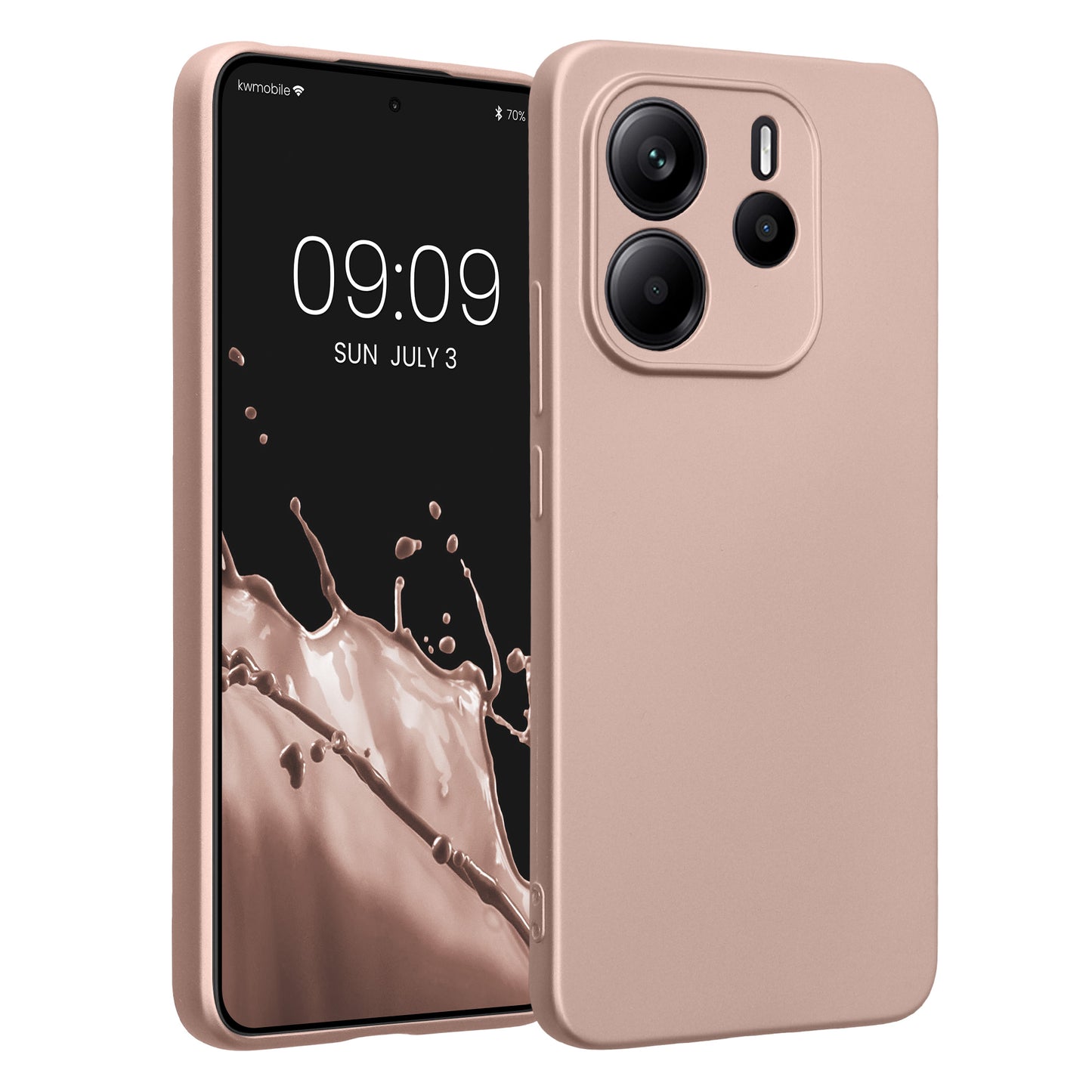 kwmobile Handyhülle kompatibel mit Xiaomi Redmi Note 14 4G (Nicht für 5G) Hülle - weiche Silikon Case metallisch schimmernd in Metallic Arctic Berry Metallic Arctic Berry  