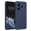 kwmobile Handyhülle kompatibel mit Xiaomi Redmi Note 14 4G (Nicht für 5G) Hülle - weiche Silikon Case metallisch schimmernd in Metallic Blau Metallic Blau  