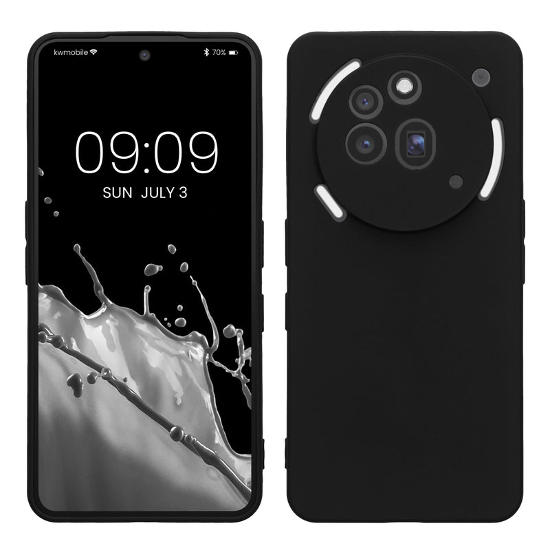 kwmobile Handyhülle kompatibel mit Nothing Phone 3a Pro Hülle - Handy Case aus weichem Silikon in Schwarz matt Schwarz matt  