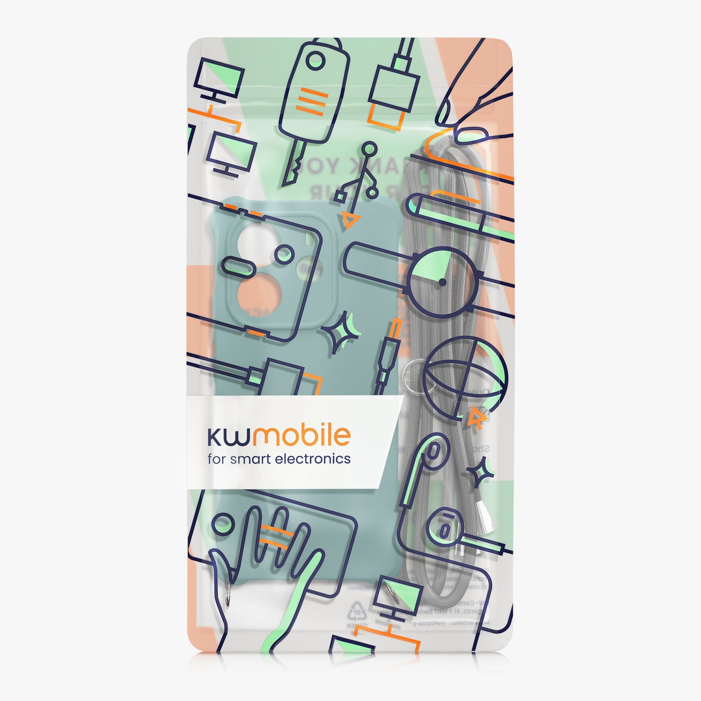 kwmobile Necklace Case kompatibel mit Xiaomi Redmi Note 14 4G (Nicht für 5G) Hülle - Cover mit Kordel zum Umhängen - Silikon Schutzhülle