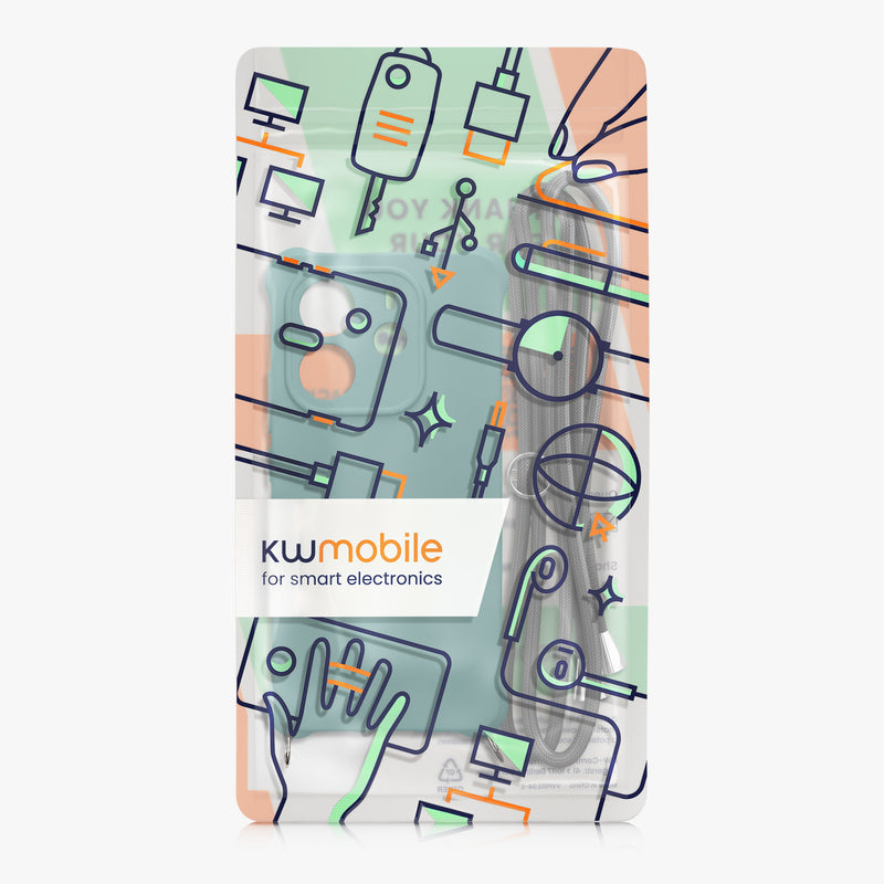 kwmobile Necklace Case kompatibel mit Xiaomi Redmi Note 14 4G (Nicht für 5G) Hülle - Cover mit Kordel zum Umhängen - Silikon Schutzhülle