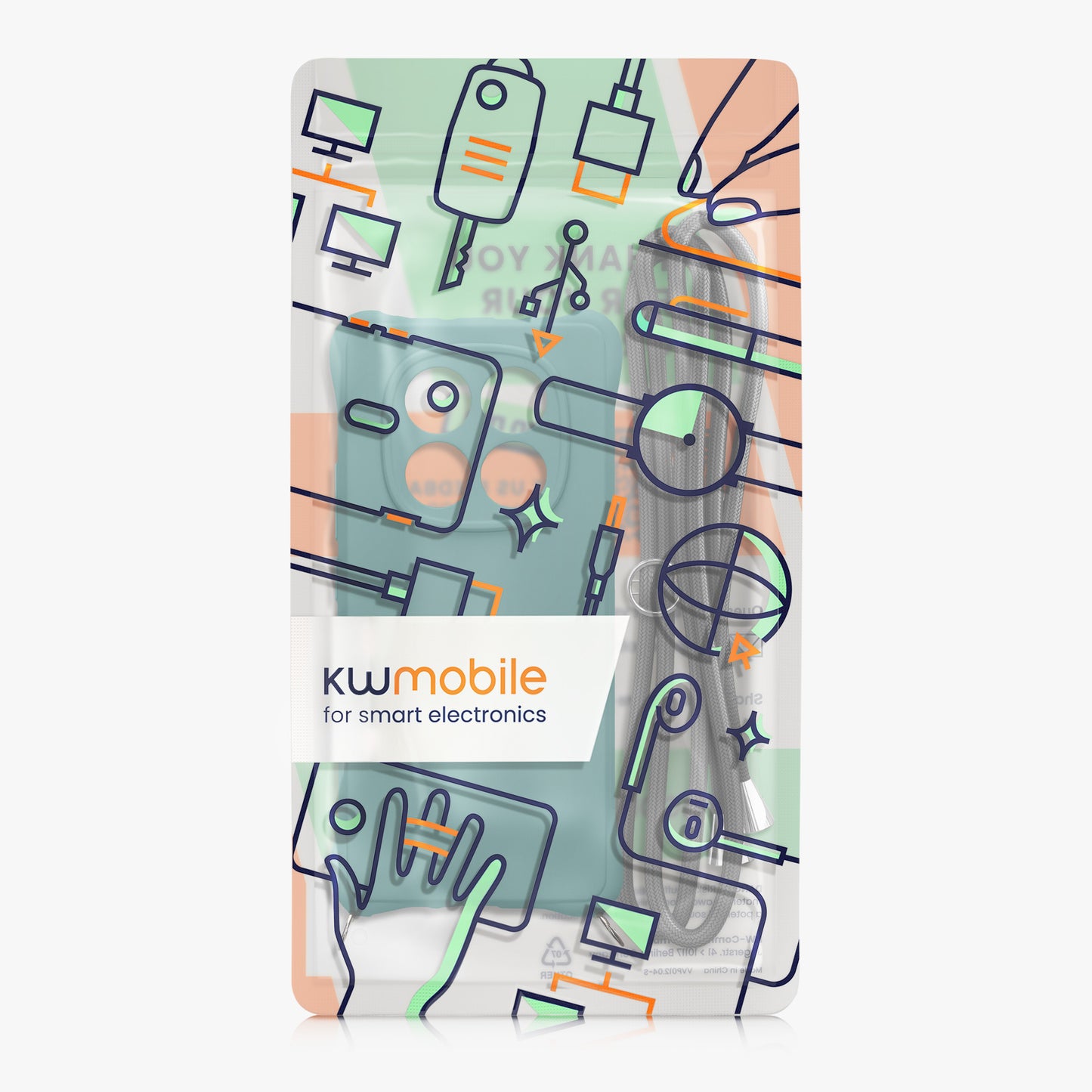 kwmobile Necklace Case kompatibel mit Xiaomi Redmi Note 14 Pro 4G Hülle - Cover mit Kordel zum Umhängen - Silikon Schutzhülle