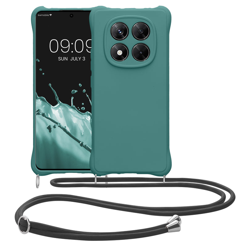 kwmobile Necklace Case kompatibel mit Xiaomi Redmi Note 14 Pro 4G Hülle - Cover mit Kordel zum Umhängen - Silikon Schutzhülle