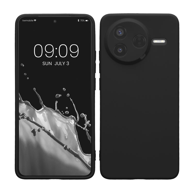 kwmobile Handyhülle kompatibel mit Xiaomi Poco F7 Pro Hülle - Handy Case aus weichem Silikon in Schwarz matt Schwarz matt  