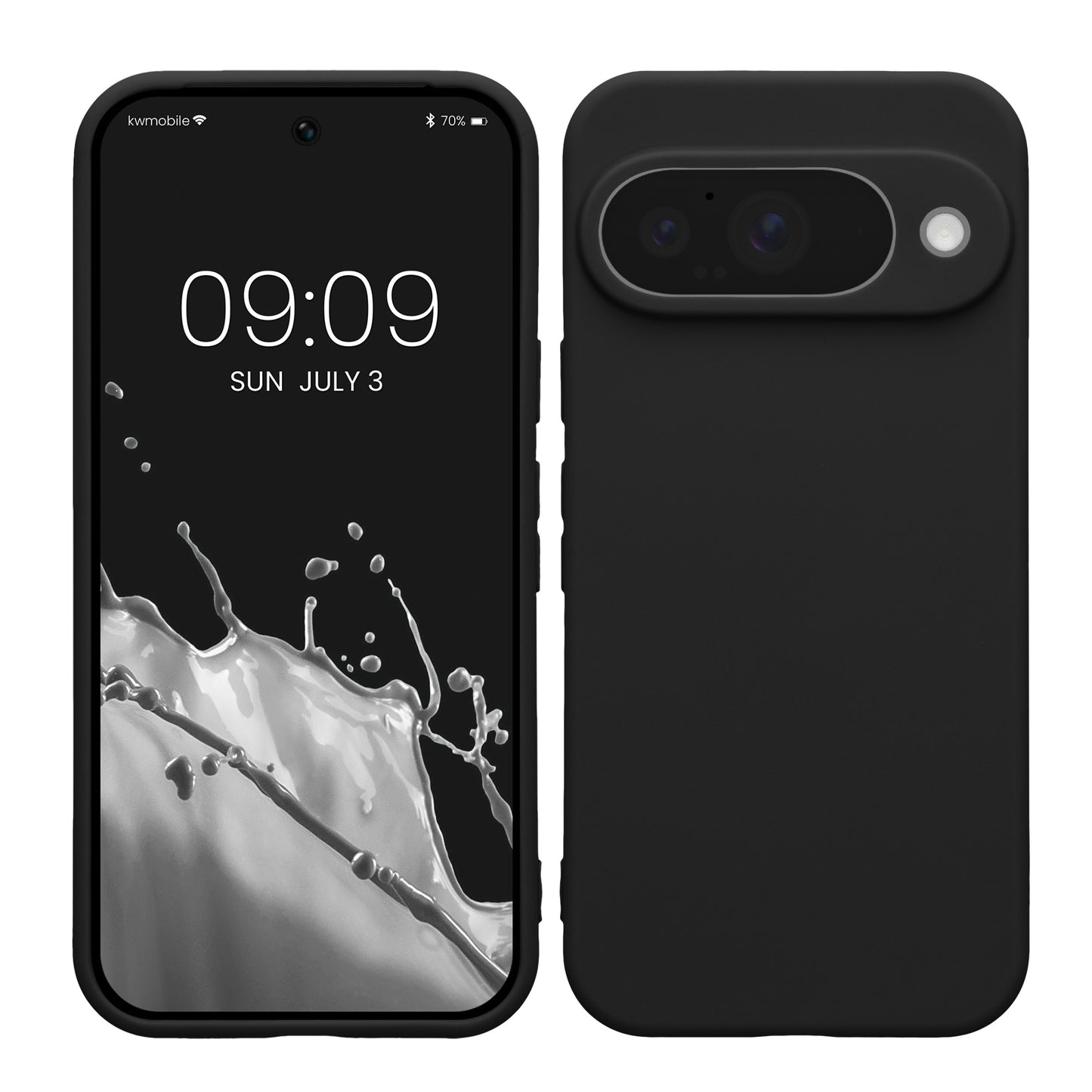 kwmobile Handyhülle kompatibel mit Google Pixel 10 Hülle - Handy Case aus weichem Silikon in Schwarz matt Schwarz matt  