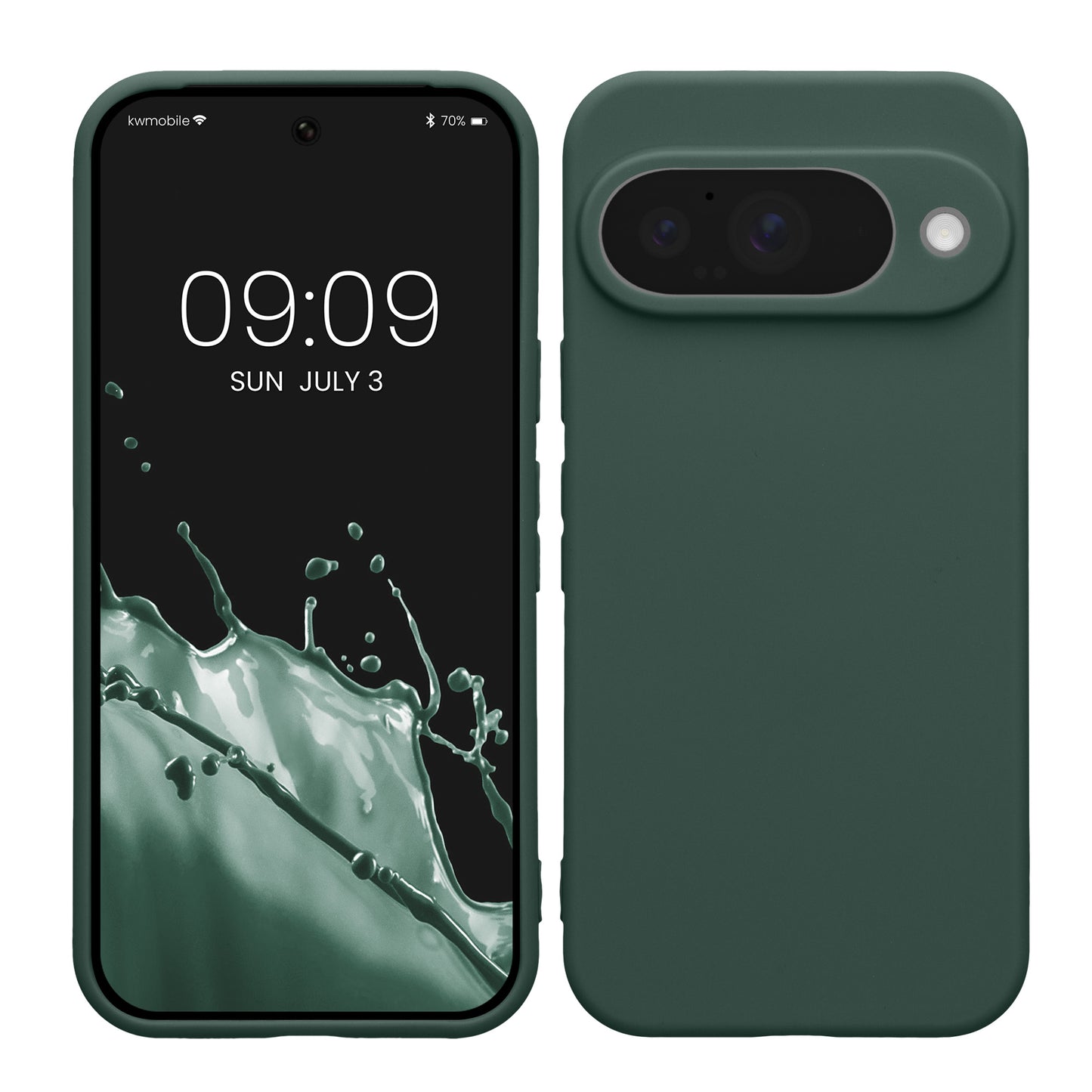 kwmobile Handyhülle kompatibel mit Google Pixel 10 Hülle - Handy Case aus weichem Silikon in Moosgrün Moosgrün  