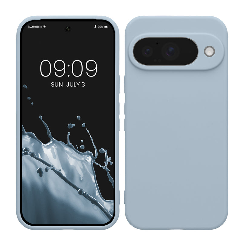 kwmobile Handyhülle kompatibel mit Google Pixel 10 Hülle - Handy Case aus weichem Silikon in Hellblau matt Hellblau matt  