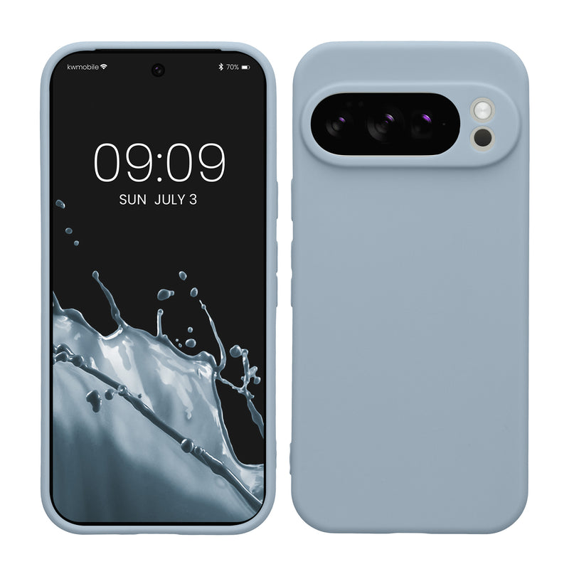 kwmobile Handyhülle kompatibel mit Google Pixel 10 Pro Hülle - Handy Case aus weichem Silikon in Hellblau matt Hellblau matt  