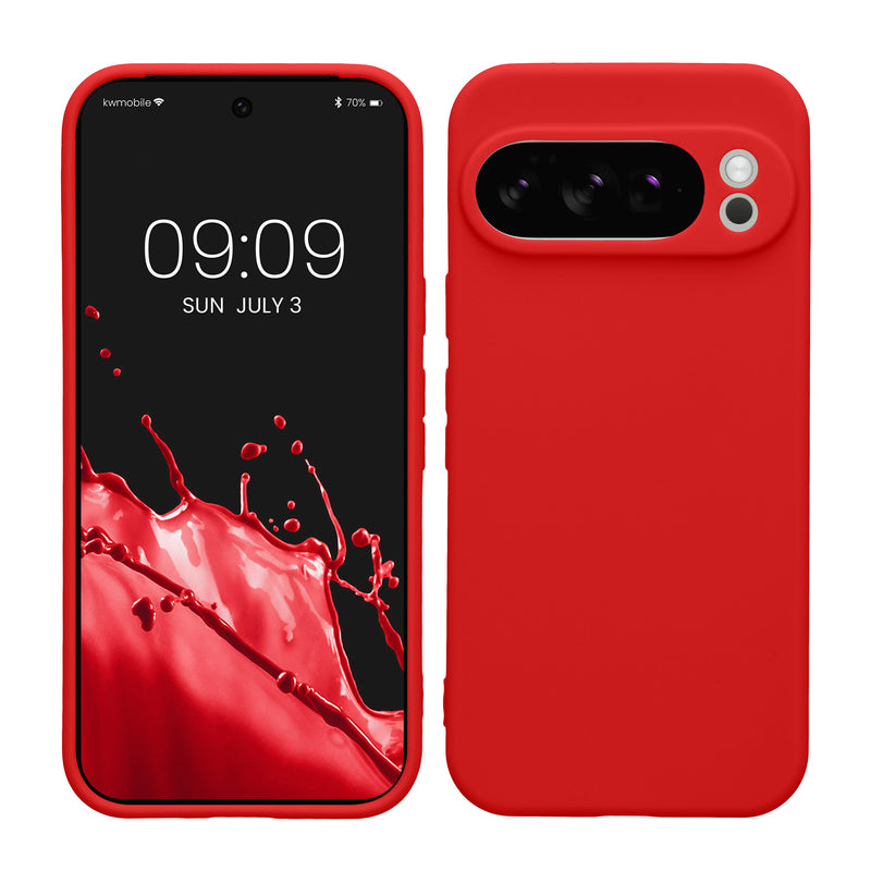 kwmobile Handyhülle kompatibel mit Google Pixel 10 Pro Hülle - Handy Case aus weichem Silikon in Klassisch Rot Klassisch Rot  