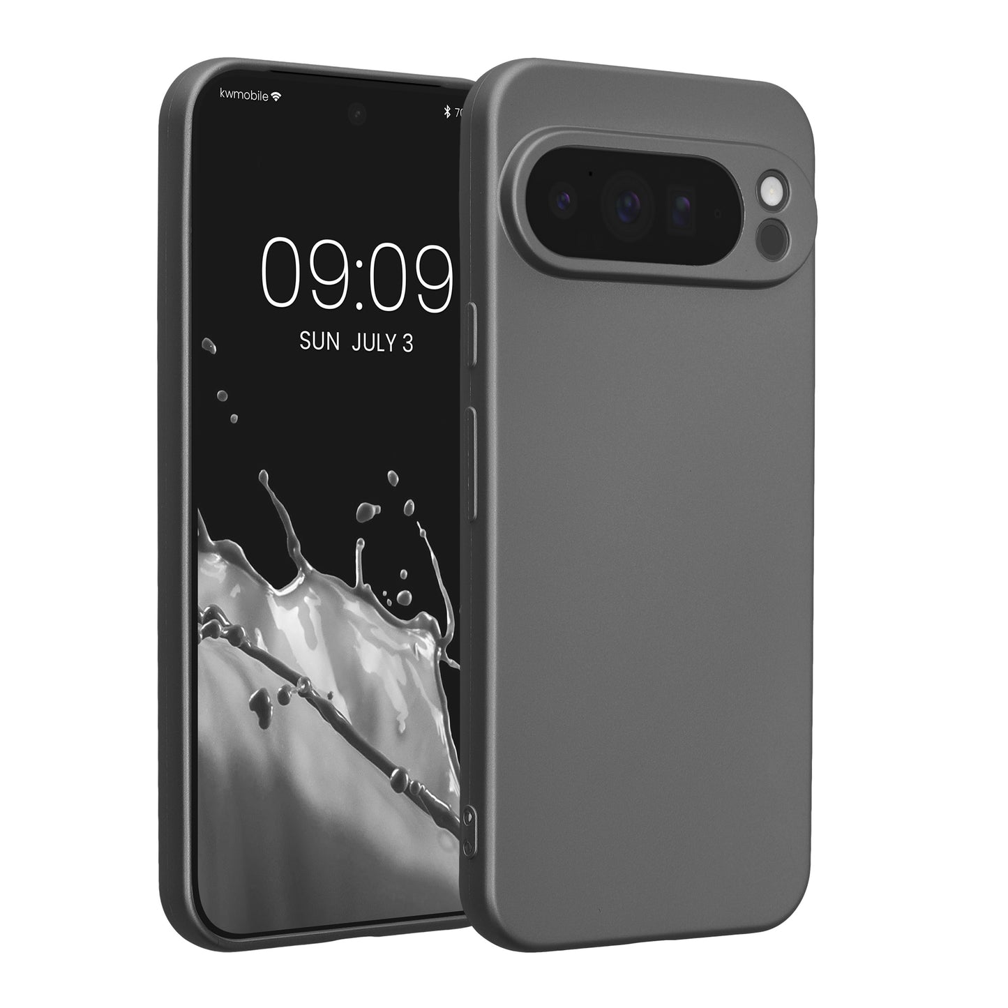 kwmobile Handyhülle kompatibel mit Google Pixel 10 Pro XL Hülle - weiche Silikon Case metallisch schimmernd in Metallic Grau Metallic Grau  