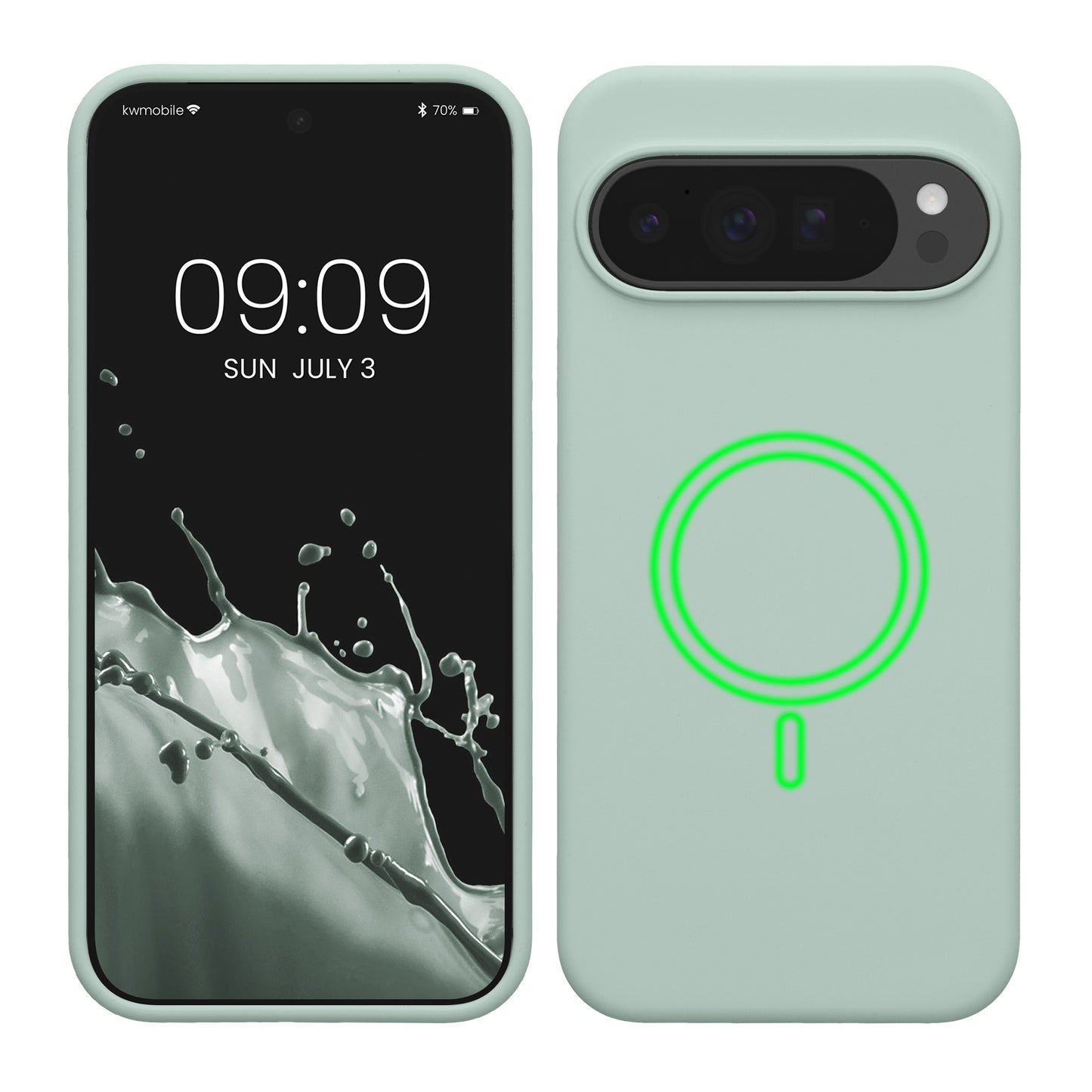 kwmobile Hülle kompatibel mit Google Pixel 10 Pro XL Hülle - magnetisches Silikon Case kompatibel mit MagSafe - Cover gummiert Cool Mint Cool Mint  