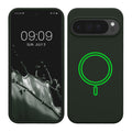 kwmobile Hülle kompatibel mit Google Pixel 10 Pro XL Hülle - magnetisches Silikon Case kompatibel mit MagSafe - Cover gummiert Dunkelgrün Dunkelgrün  