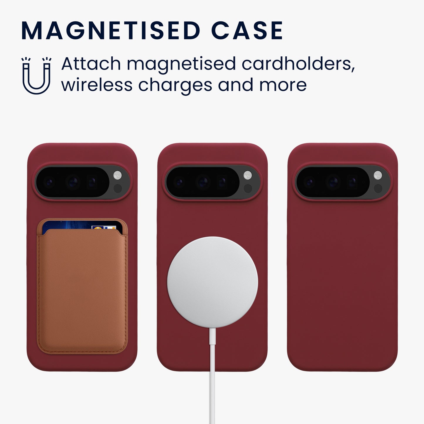 kwmobile Hülle kompatibel mit Google Pixel 10 / Pixel 10 Pro Hülle - magnetisches Silikon Case kompatibel mit MagSafe - Cover gummiert