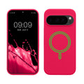 kwmobile Hülle kompatibel mit Google Pixel 10 / Pixel 10 Pro Hülle - magnetisches Silikon Case kompatibel mit MagSafe - Cover gummiert Neon Pink Neon Pink  
