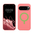 kwmobile Hülle kompatibel mit Google Pixel 10 / Pixel 10 Pro Hülle - magnetisches Silikon Case kompatibel mit MagSafe - Cover gummiert Pastell Koralle Pastell Koralle  