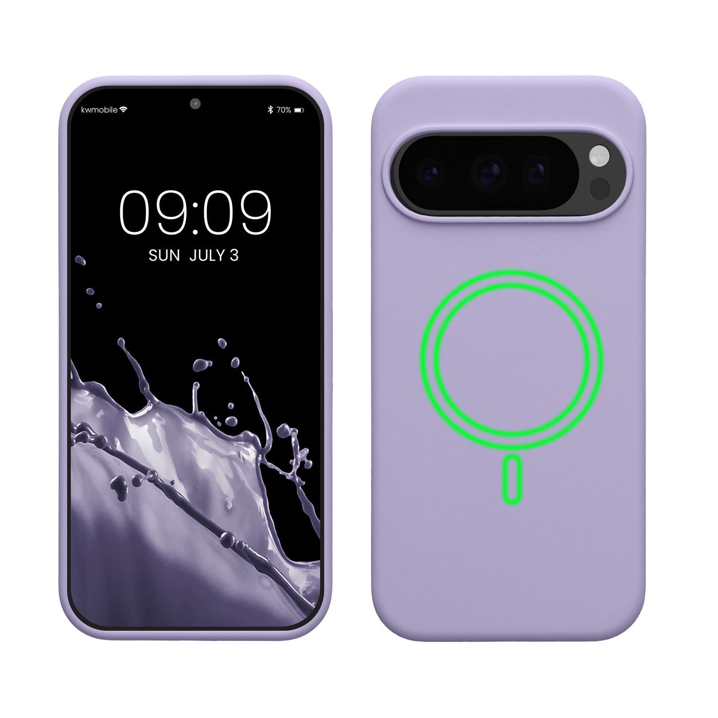kwmobile Hülle kompatibel mit Google Pixel 10 / Pixel 10 Pro Hülle - magnetisches Silikon Case kompatibel mit MagSafe - Cover gummiert Lavendel Lavendel  
