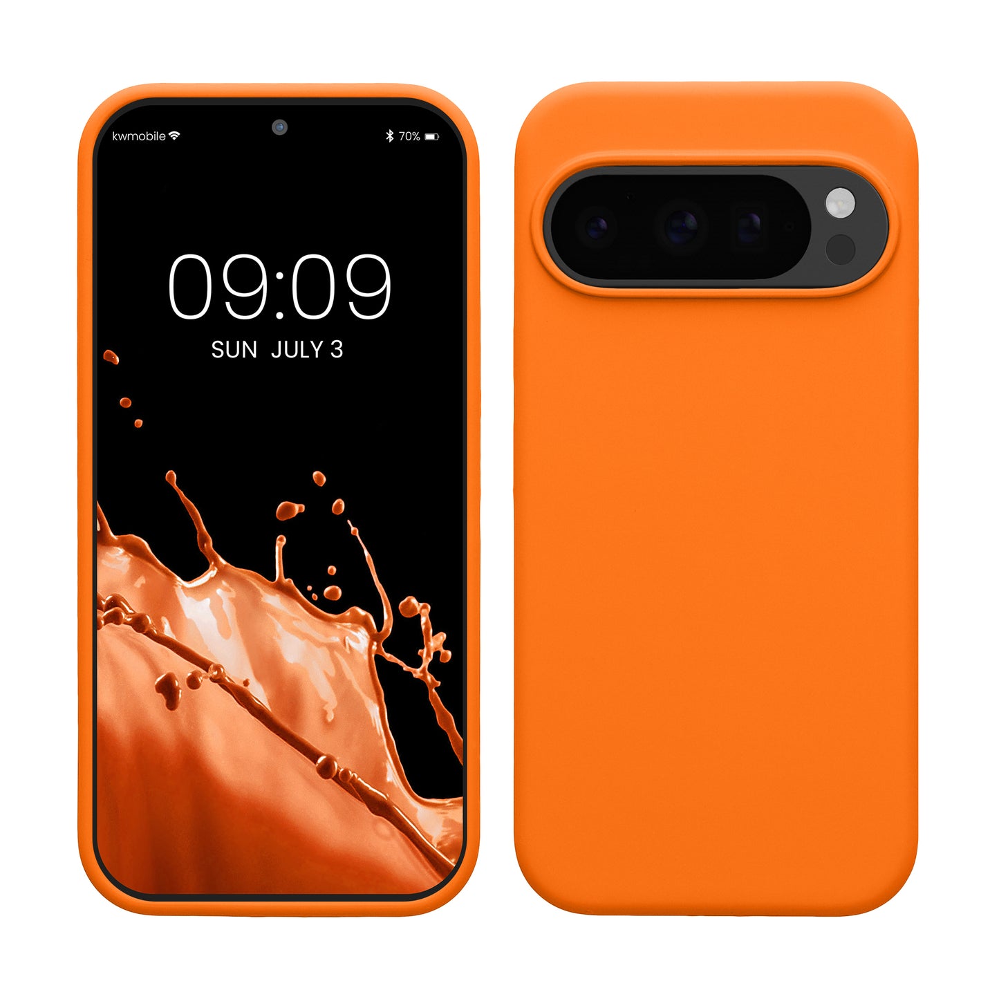 kwmobile Hülle kompatibel mit Google Pixel 10 / Pixel 10 Pro Hülle - Silikon Handy Case - Handyhülle weiche Oberfläche - kabelloses Laden - Fruity Orange Fruity Orange  