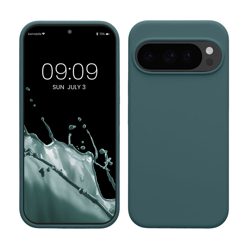 kwmobile Hülle kompatibel mit Google Pixel 10 / Pixel 10 Pro Hülle - Silikon Handy Case - Handyhülle weiche Oberfläche - kabelloses Laden - Arctic Night Arctic Night  