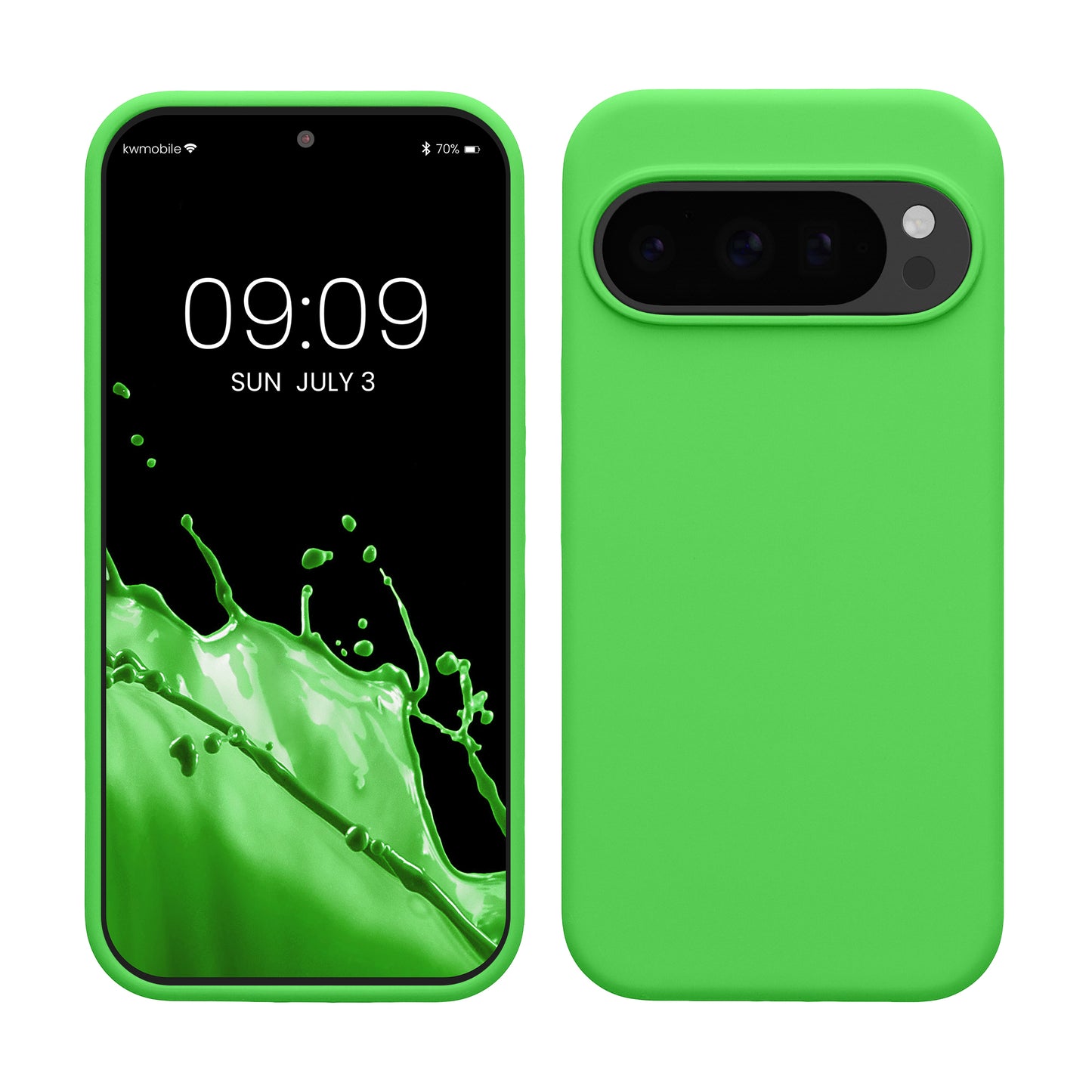 kwmobile Hülle kompatibel mit Google Pixel 10 / Pixel 10 Pro Hülle - Silikon Handy Case - Handyhülle weiche Oberfläche - kabelloses Laden - Limettengrün Limettengrün  
