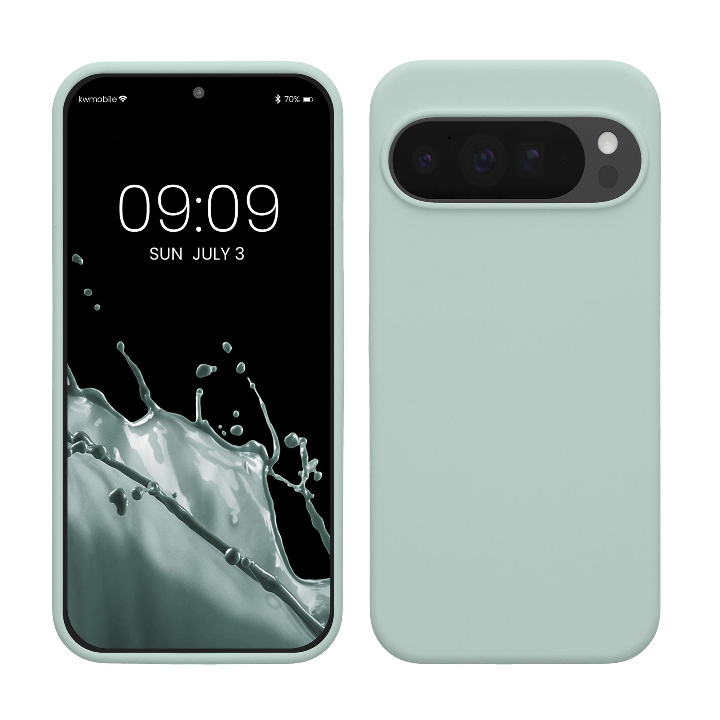 kwmobile Hülle kompatibel mit Google Pixel 10 Pro XL Hülle - Silikon Handy Case - Handyhülle weiche Oberfläche - kabelloses Laden - Cool Mint Cool Mint  