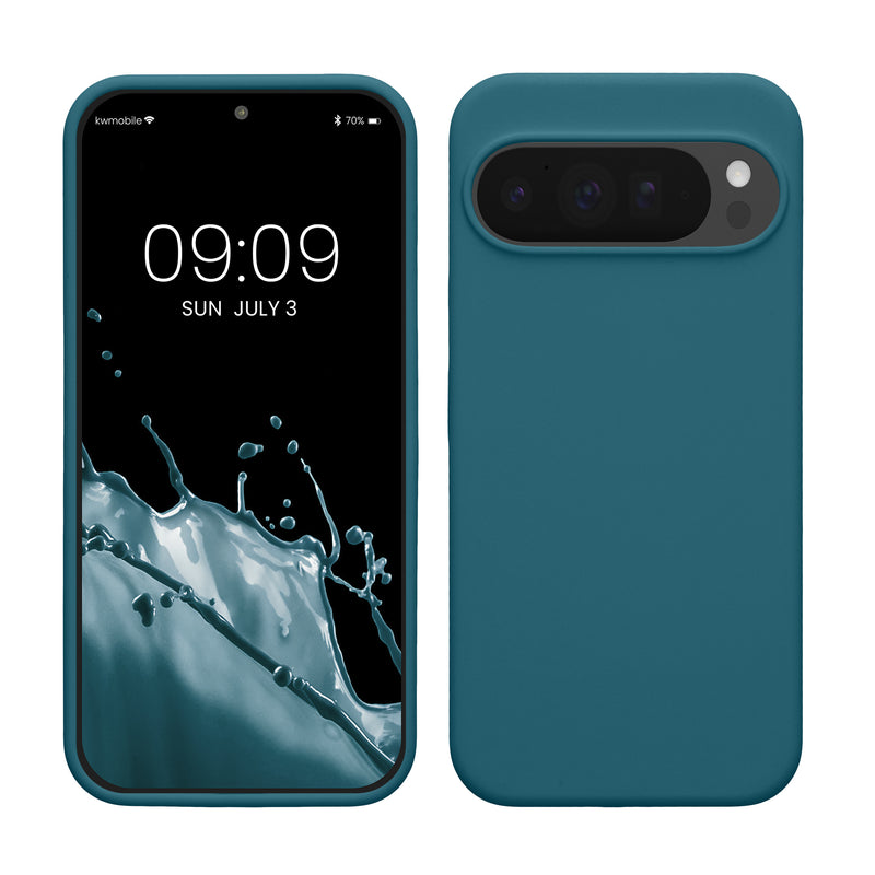 kwmobile Hülle kompatibel mit Google Pixel 10 Pro XL Hülle - Silikon Handy Case - Handyhülle weiche Oberfläche - kabelloses Laden - Petrol matt Petrol matt  