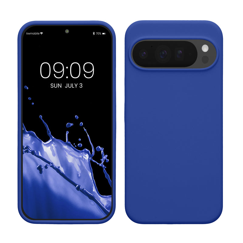 kwmobile Hülle kompatibel mit Google Pixel 10 Pro XL Hülle - Silikon Handy Case - Handyhülle weiche Oberfläche - kabelloses Laden - Baltik Blau Baltik Blau  