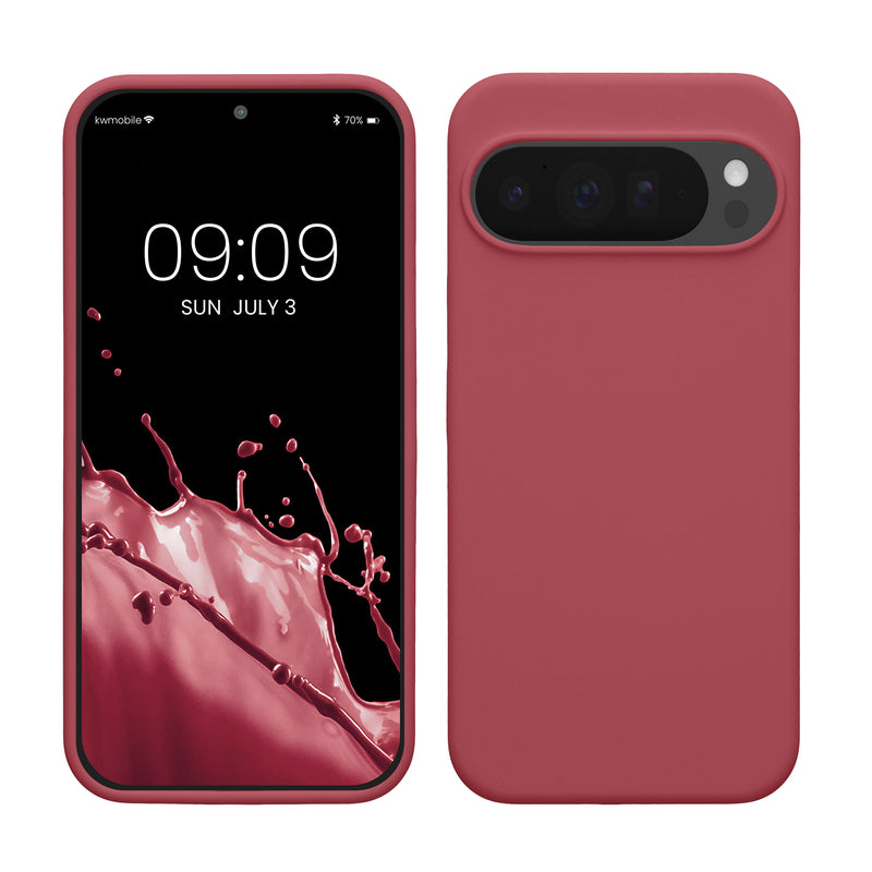 kwmobile Hülle kompatibel mit Google Pixel 10 Pro XL Hülle - Silikon Handy Case - Handyhülle weiche Oberfläche - kabelloses Laden - Dark Rose Dark Rose  