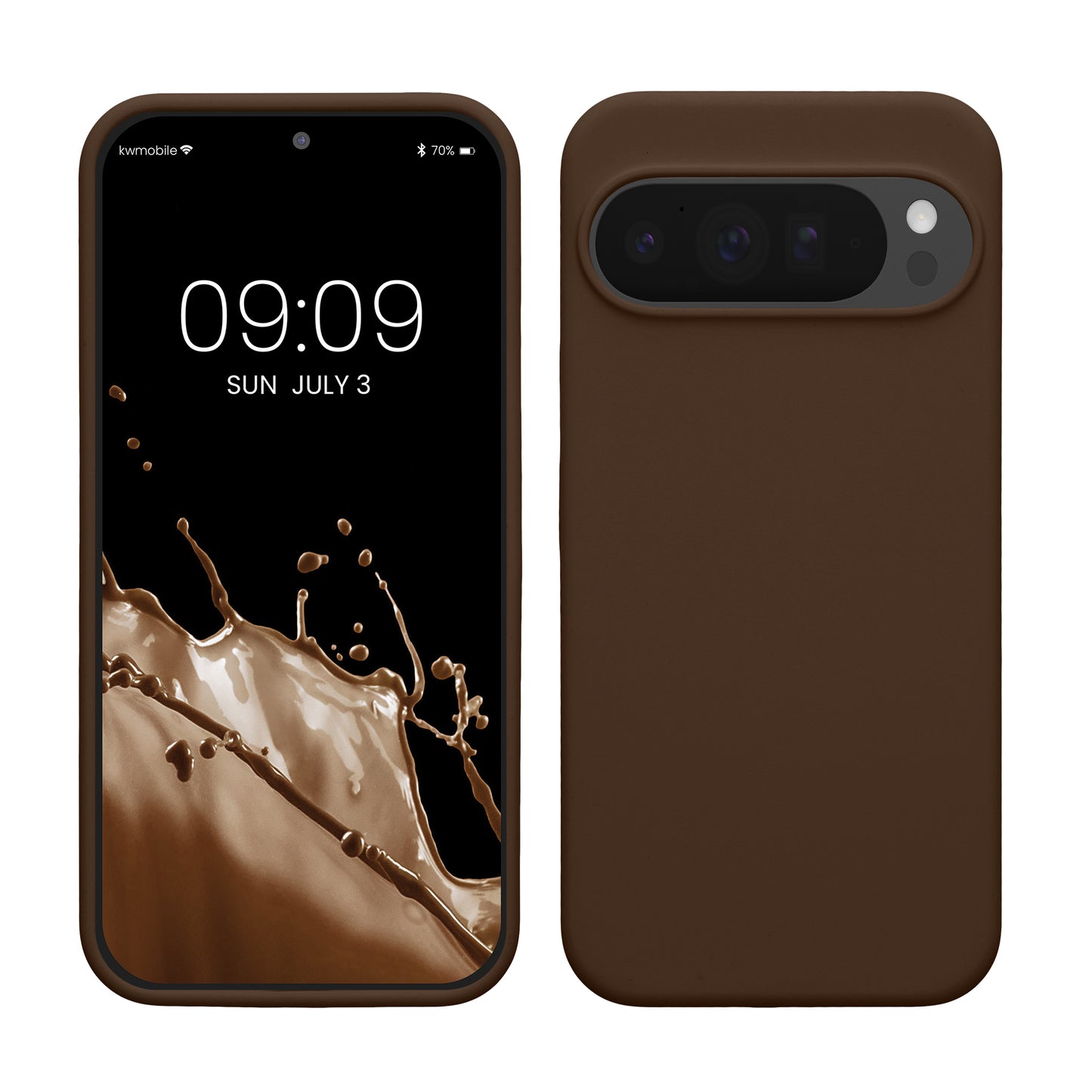 kwmobile Hülle kompatibel mit Google Pixel 10 Pro XL Hülle - Silikon Handy Case - Handyhülle weiche Oberfläche - kabelloses Laden - Chocolate Chocolate  