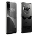 kwmobile Hülle kompatibel mit Xiaomi Redmi A3 Handyhülle - Silikon Case transparent - Mit Glas Schutzfolie - Don't touch my Phone Schwarz Transparent Schwarz  [dsg02]