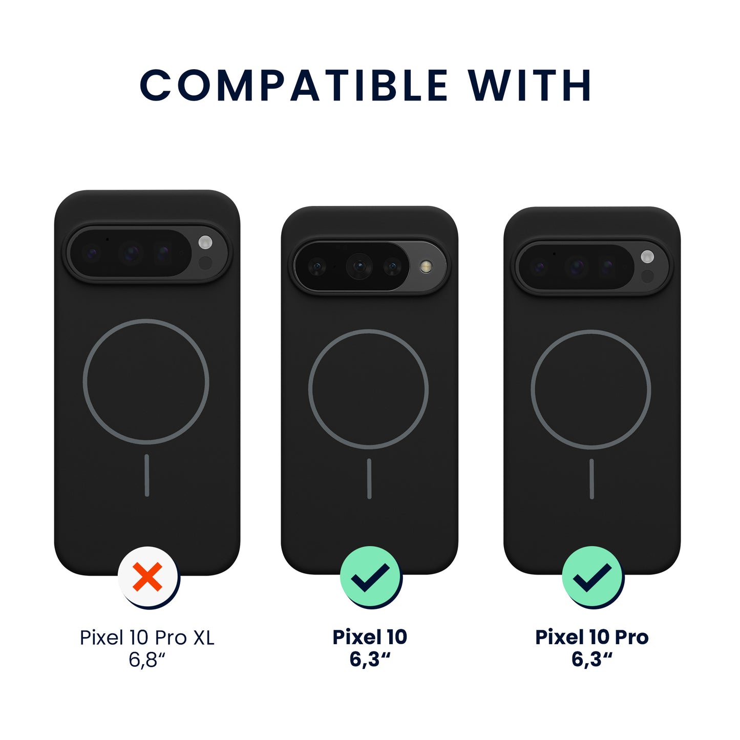 kwmobile Silikon Hülle für Google Pixel 10 / Pixel 10 Pro Handyhülle - Case Kompatibel mit MagSafe